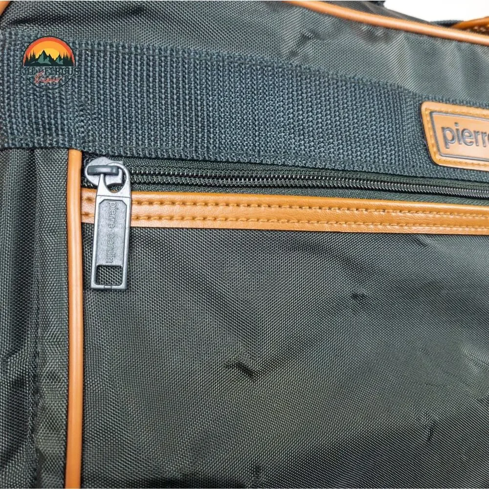 Pierre Cardin Travel Duffle & Messenger Bag Leather Handles Rare Vintage Preppy